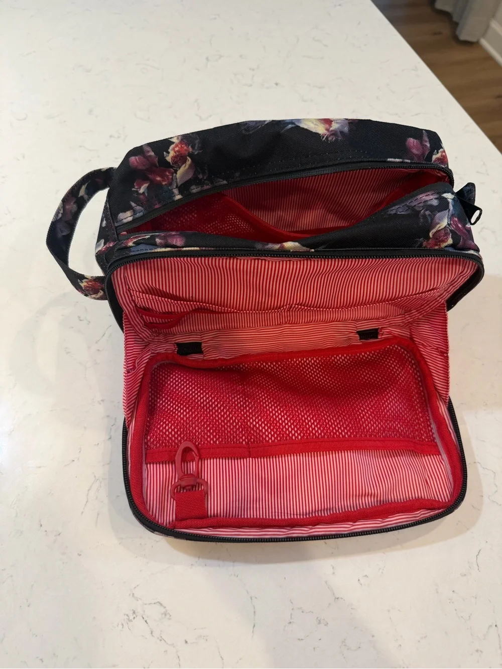 Herschel Supply Company Black Floral Toiletry Kit